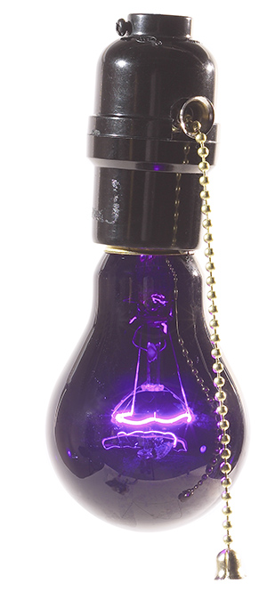 purple light bulb