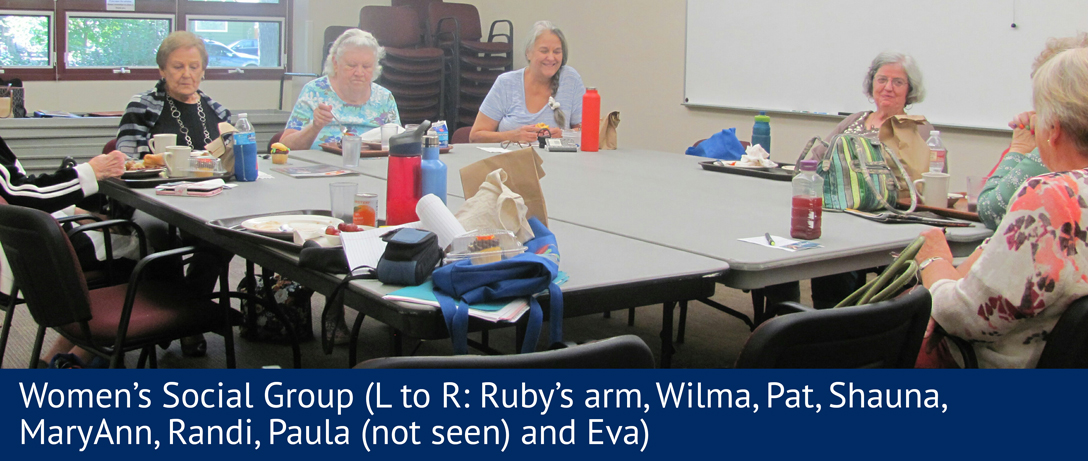 Women-Social-Group-L-to-R---Ruby-(just-arm-showing),-Wilma,-Pat,-Shauna,-MaryAnn,-Randi-and-Paula-(not-seen)-and-Eva