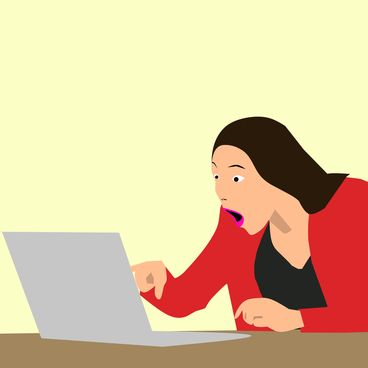 Surprised Woman on Laptop