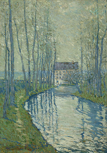 Print of Claude Monet's Rivière et moulin près de Giverny, 1885, oil on canvas