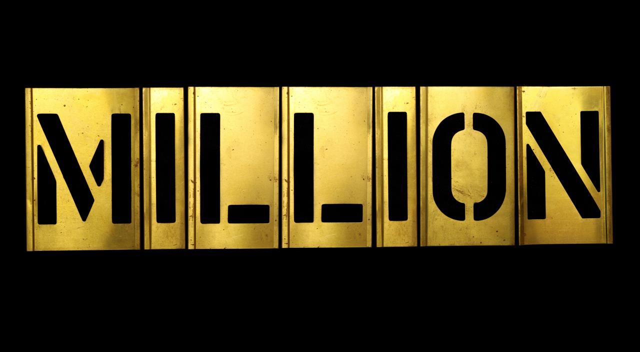 The Word 'Million' in Stencil
