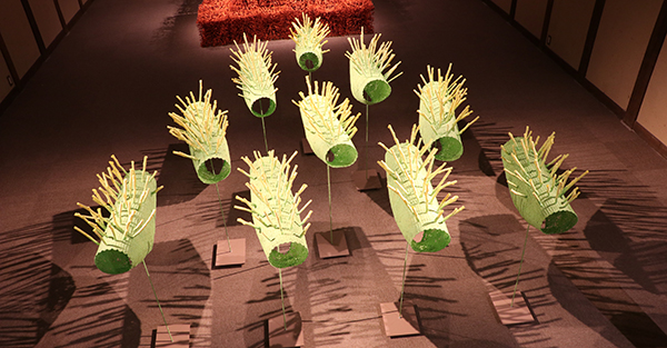Green three dimensional Japanese paper art