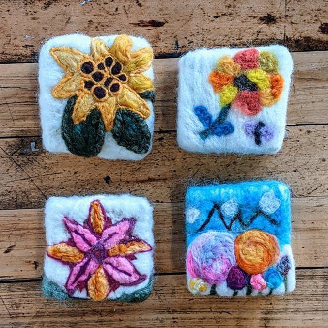 Art & Sip needle felted soap sample