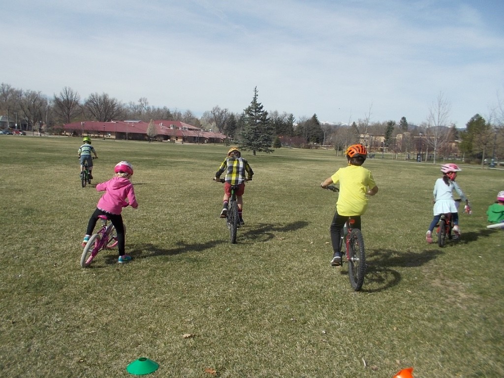 Kid Bicyclists in Field