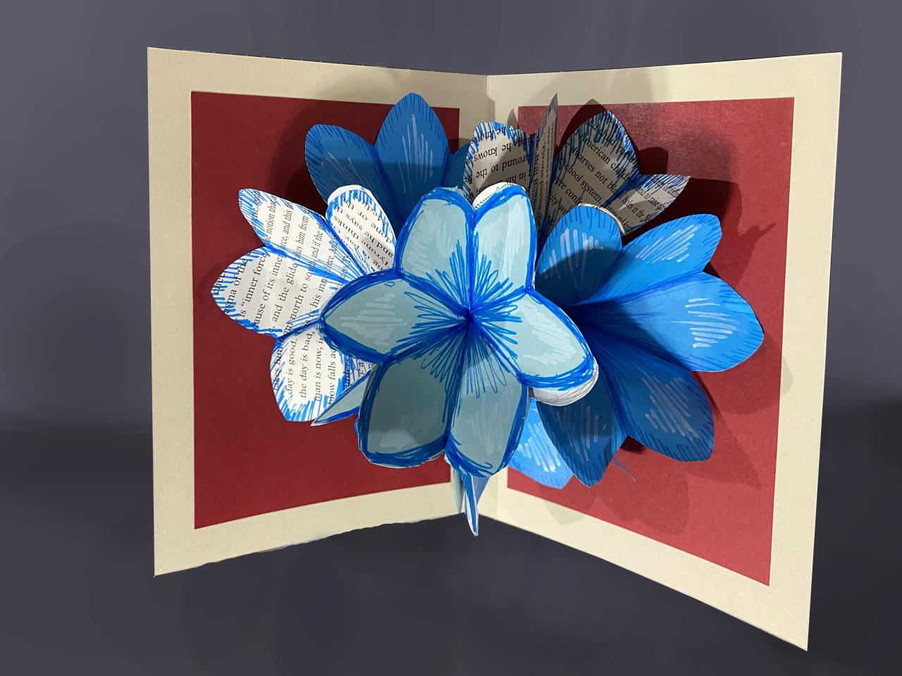 Art and sip sample image of a flower pop up valentine card