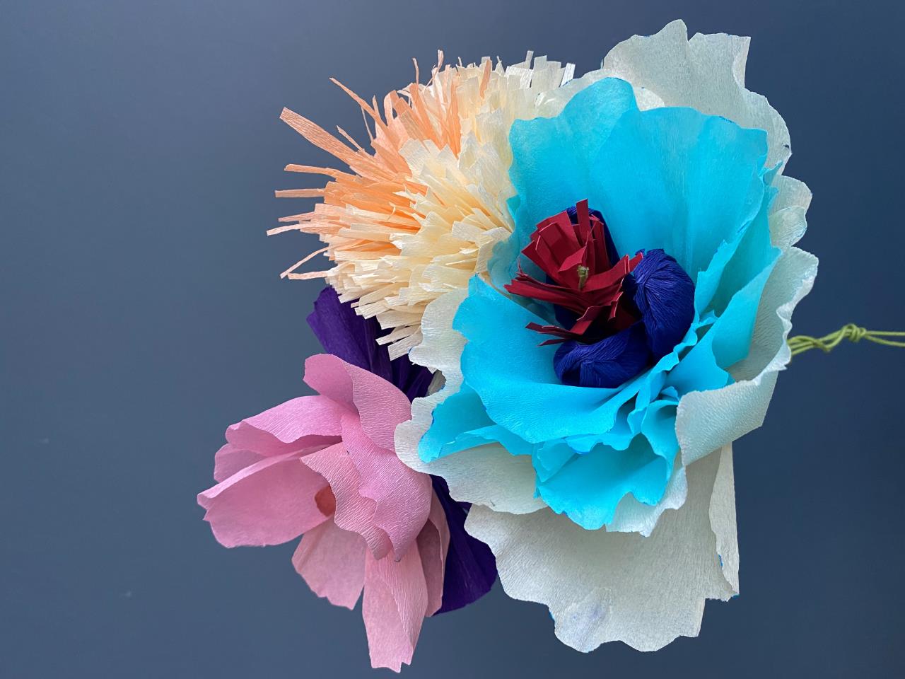 Art & Sip sample image of flowers created out of paper