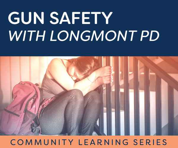 Scared student with backpack as thumbnail image for gun safety class in the community learning series. 