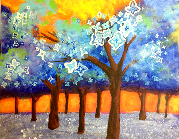 Art & Sip Painting Thompson's Trees sample