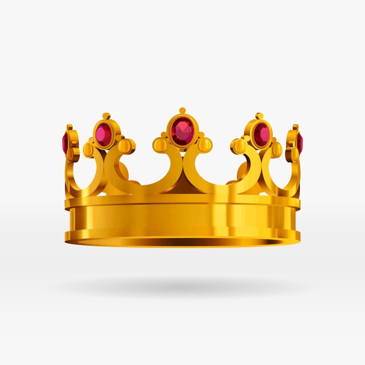 Gold Crown With Red Jewels