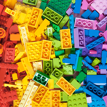 A collection of colorful LEGO bricks