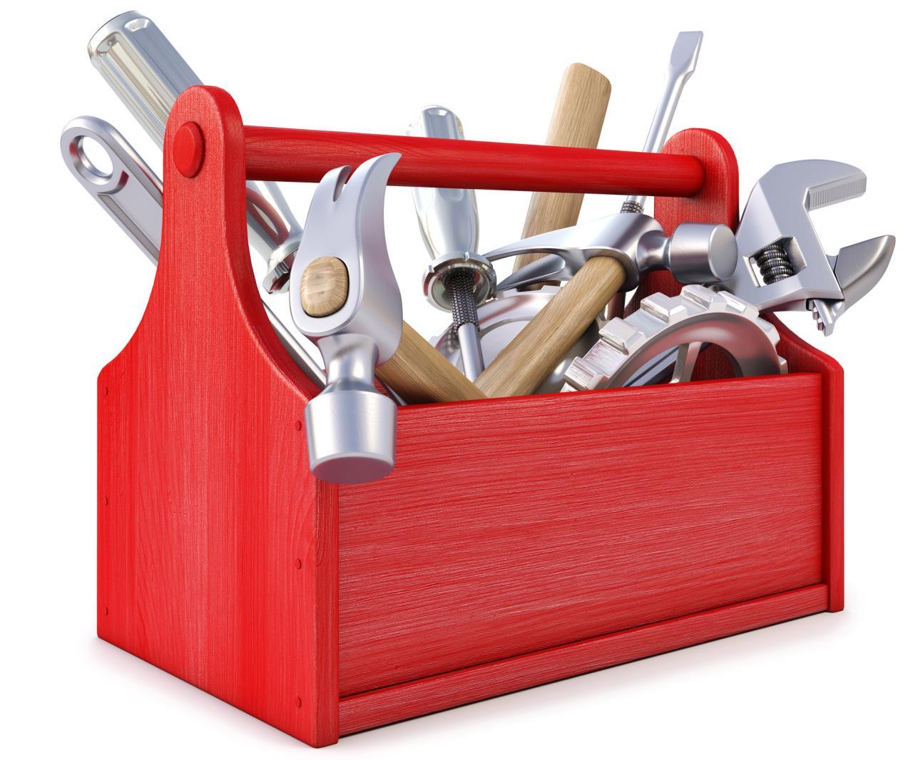 Tools in a red toolbox