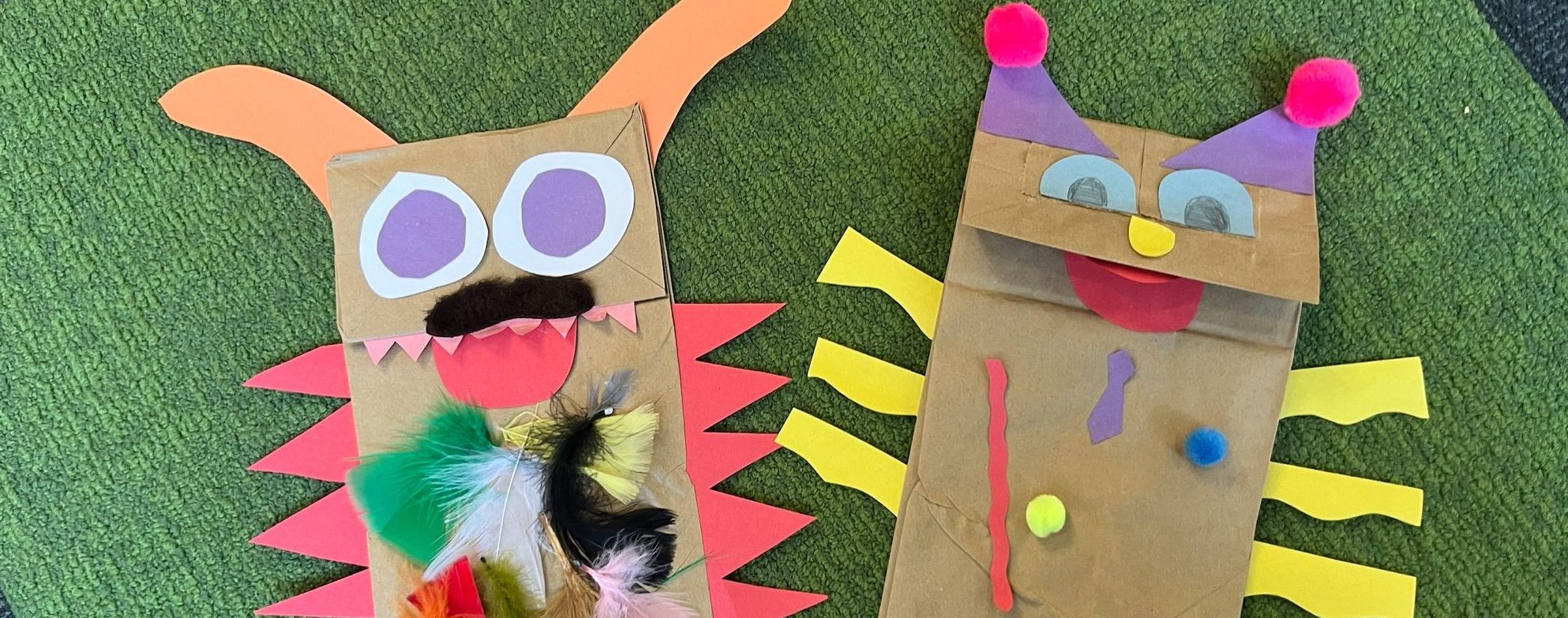 make monster puppets at craft storytime