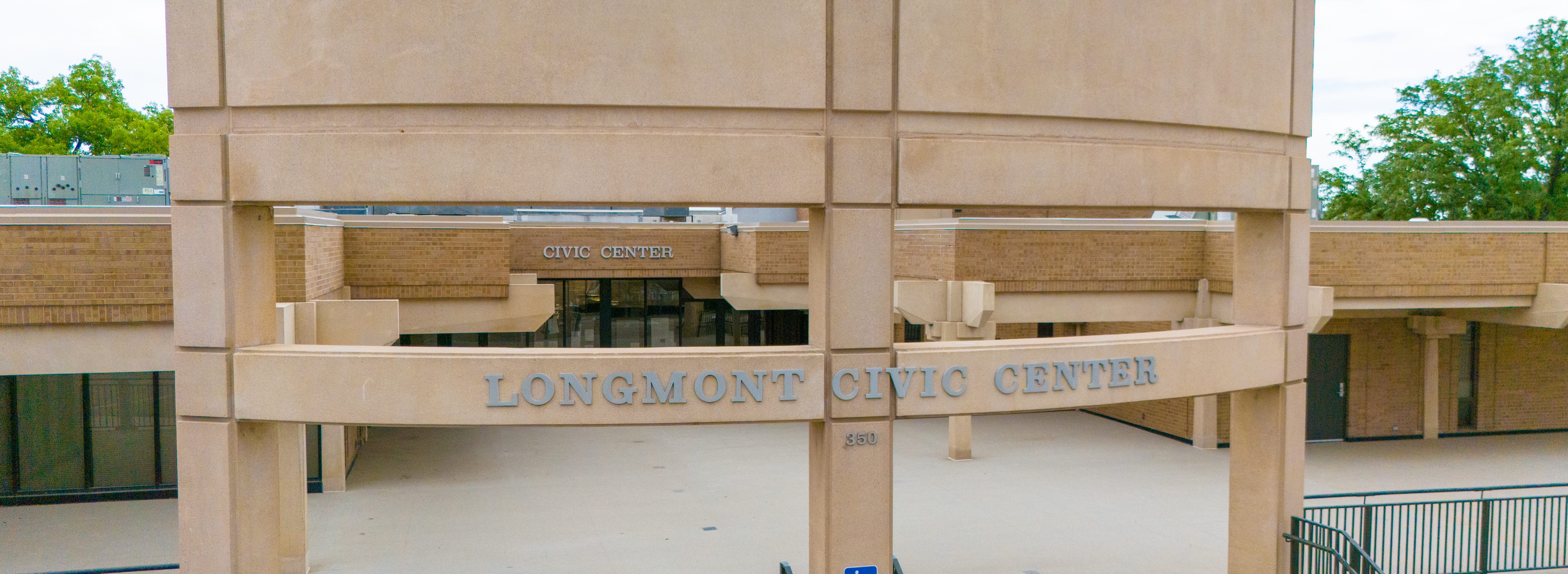 Civic Center Exterior from main entrance on Kimbark Street