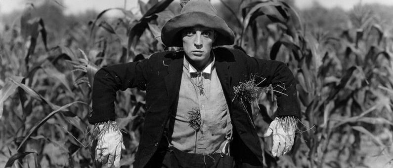 Black and white still from the film 'The Scarecrow'