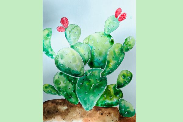 Art & Sip: Watercolor Cactus