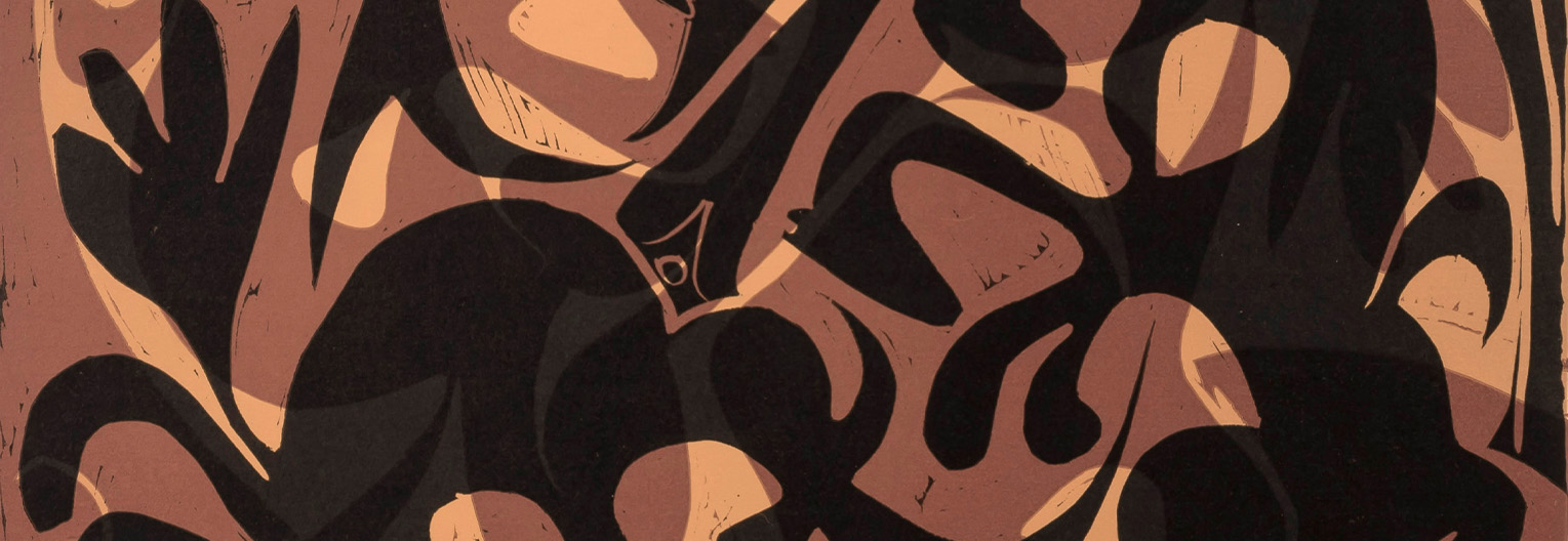 Brown and black abstract shapes in a Picasso work of art