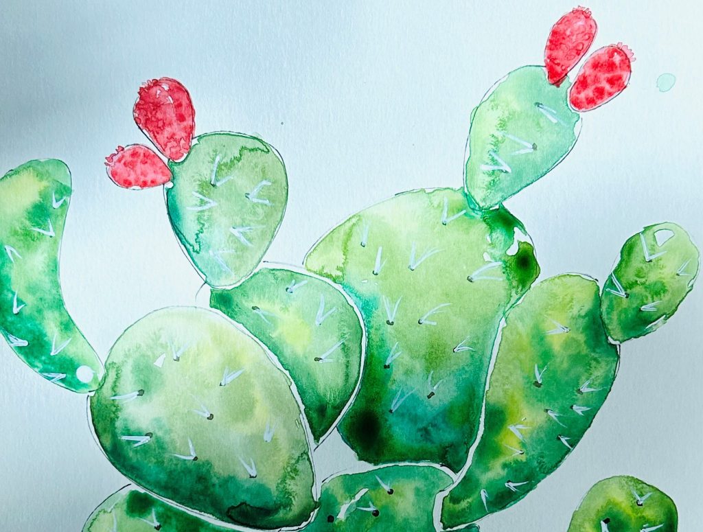 Art & Sip: Watercolor Cactus