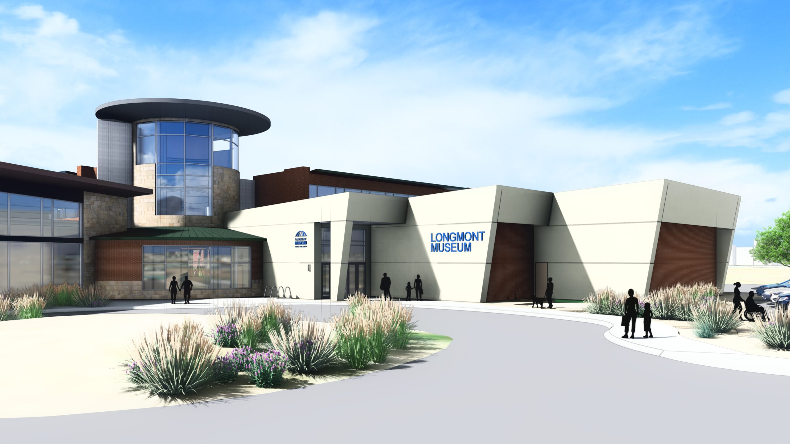 An artistic rendering of the exterior of the Longmont Museum