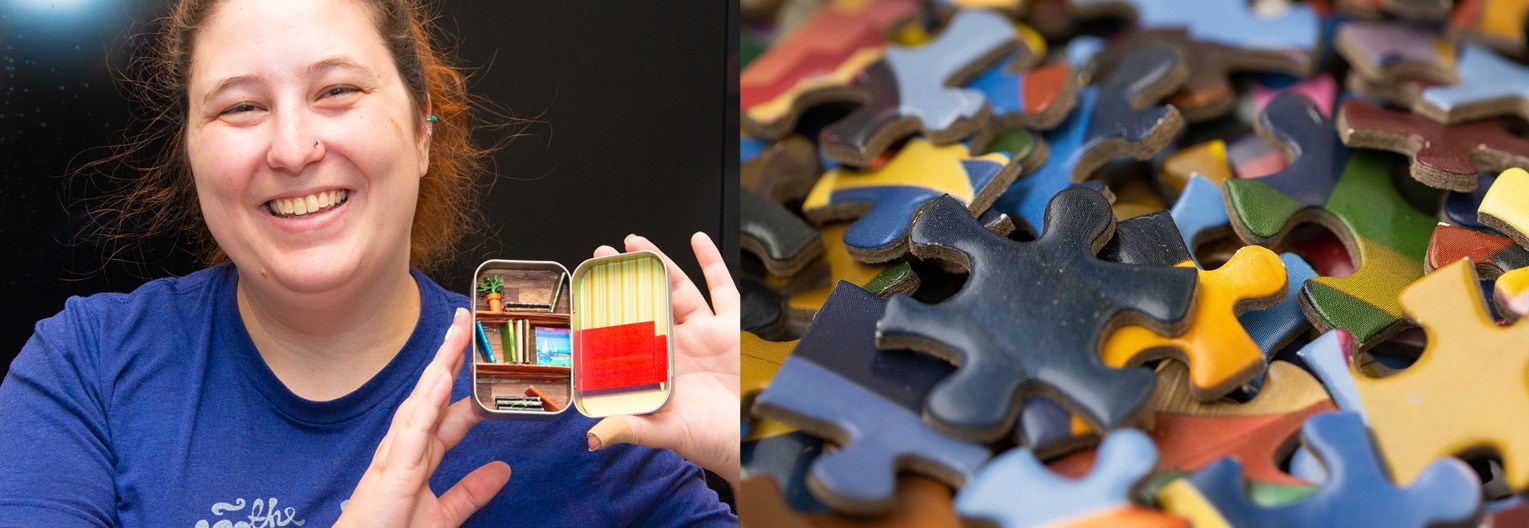 Adults Events at the Library header, adults creative night and puzzle competition