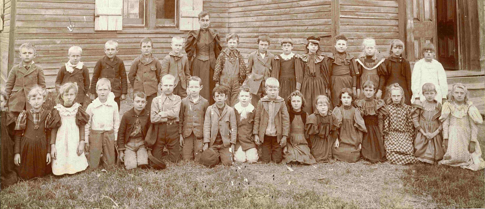 Historic black and white photo of westside Longmont