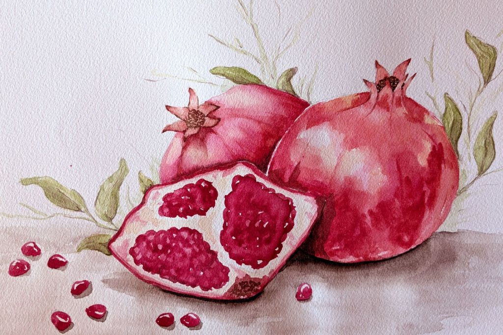 Art & Sip: Pomegranate Watercolor