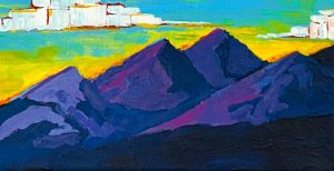 acrylic painting of long's peak Colorado