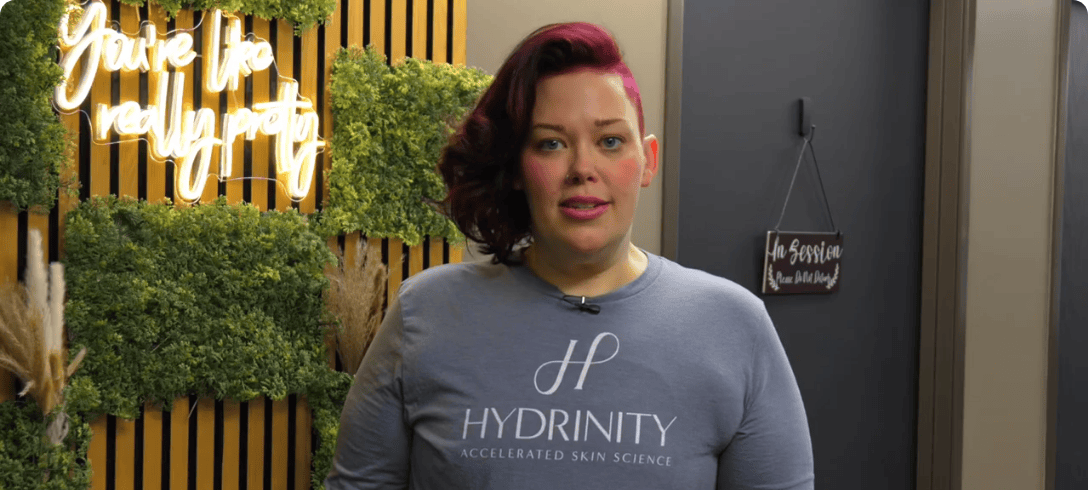 Dr. Kellie Stivers of Rocky Mountain Beauty Bar speaks at her business about her experience with NextLight