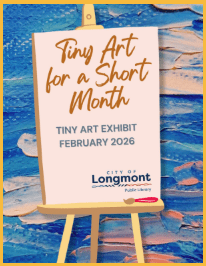 mini canvas on an easel with words "Tiny Art for a Short Month"