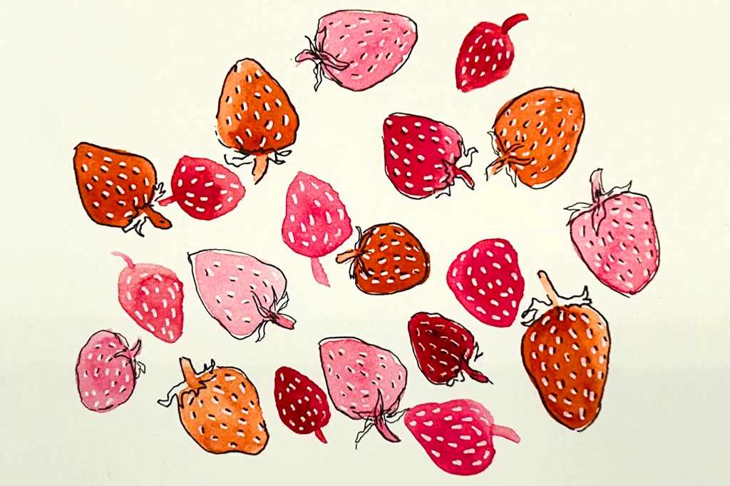 Art & Sip: Watercolor Strawberry Doodles