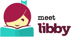 Libby app logo of a girl with red hair holding a teal book