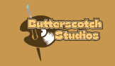 brown and tan logo with the words Butterscotch Studios