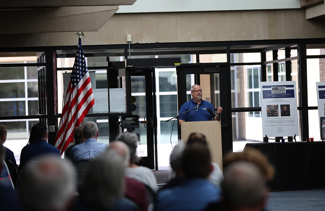 Chaplain Ebbers at 2025 Peace Officer Memorial