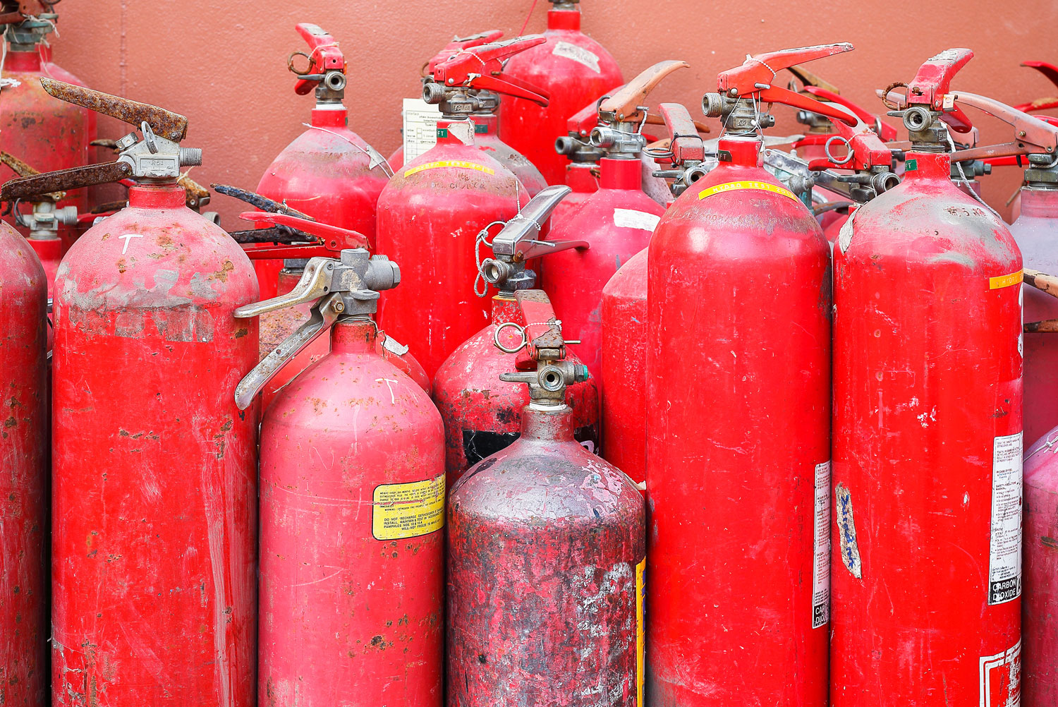 Several fire extinguishers.