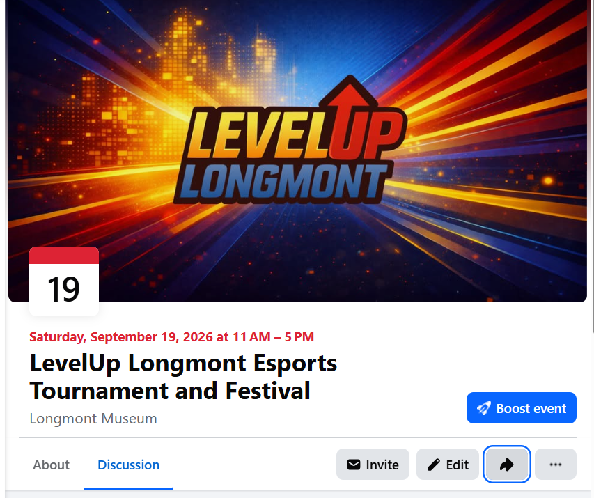 LevelUp Longmont Facebook Event image