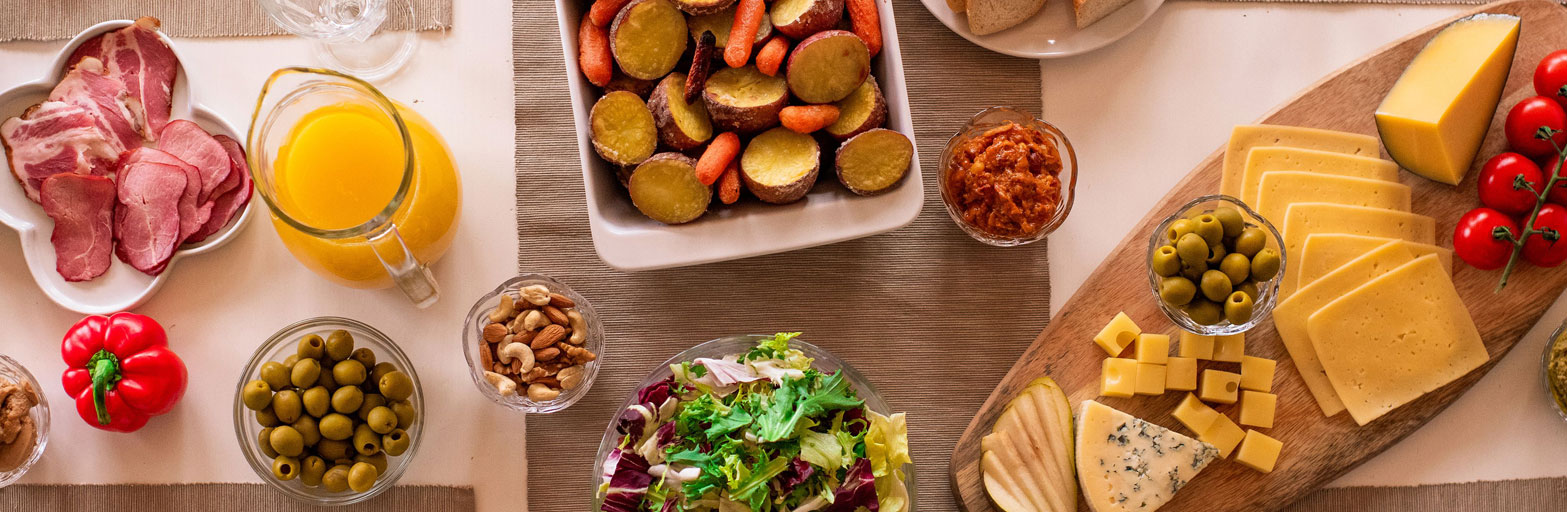 photo of a variety of food on a table