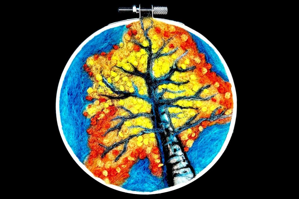 Art & Sip: Needlefelt Autumn Trees