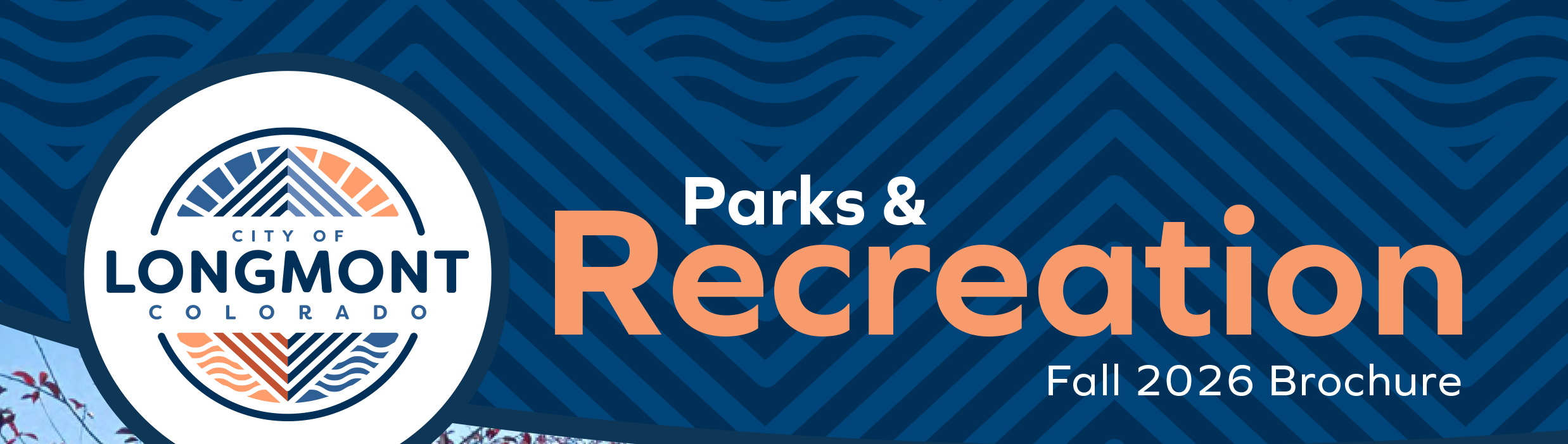 Fall City of Longmont Recreation brochure with city logo