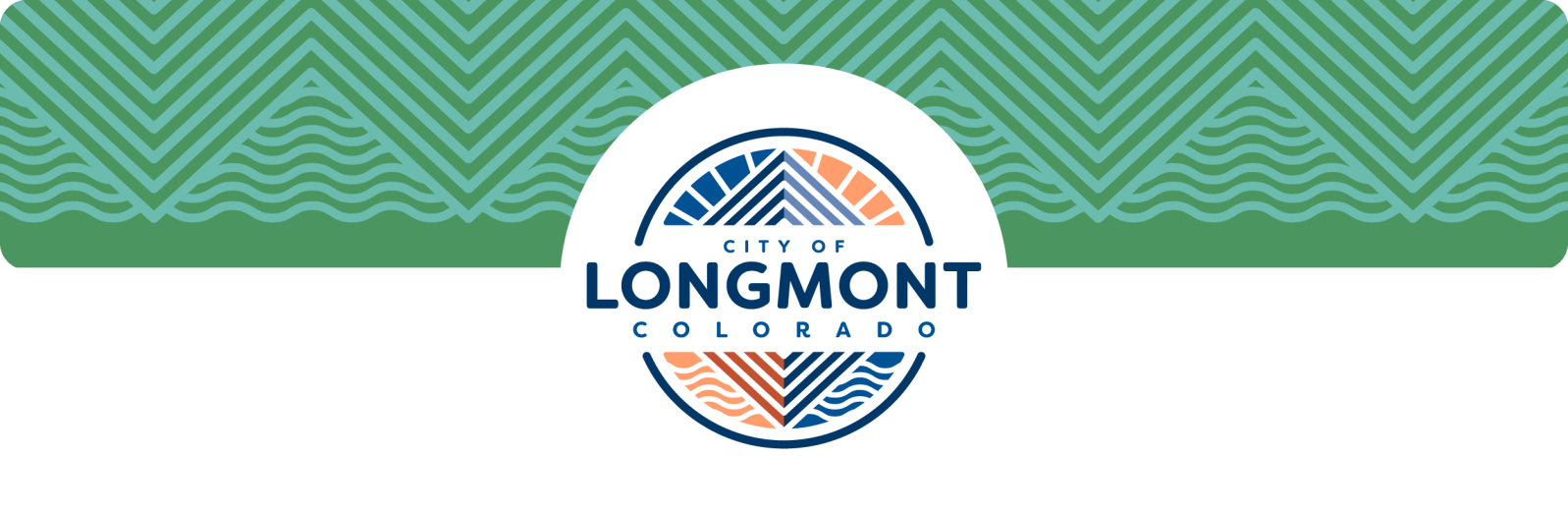 Header for Sustainable News and Alert Blog posts with City of Longmont logo and green and teal decorative background