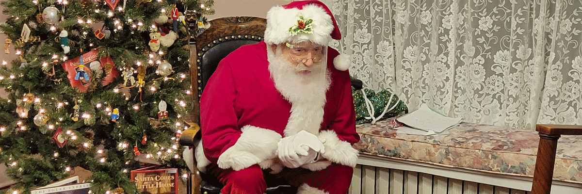 Santa with a holiday tree